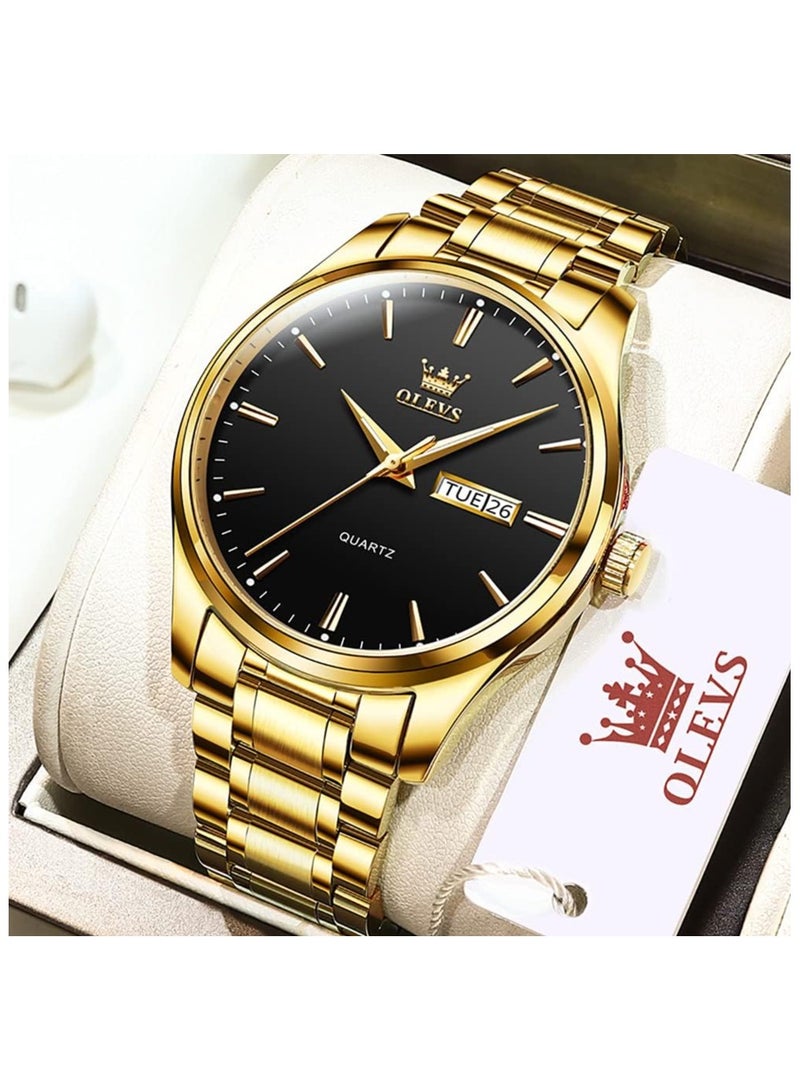 أوليفز ساعات OLEVS للرجال كاجوال تناظرية كوارتز تاريخ ساعة مقاومة للماء بسيطة وجه كبير معصم عصري 6898 - Image 3
