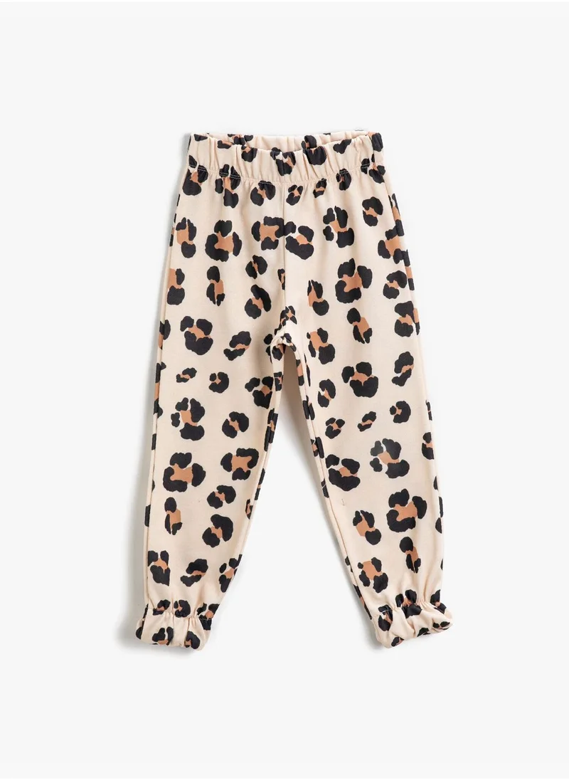 KOTON Leopard Patterned Jogger Sweatpants