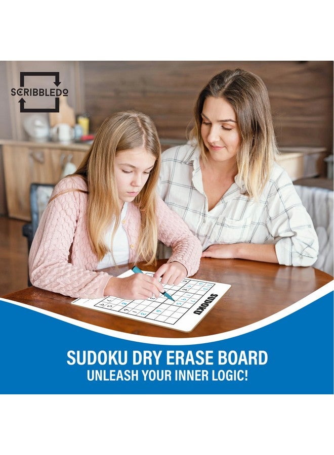 Scribbledo Dry Erase Sudoku For Kids Sudoku Puzzles For Adults All Ages 9”X12” White Board Easy Hard Sudoku Math Educational Game Whiteboard - Image 5