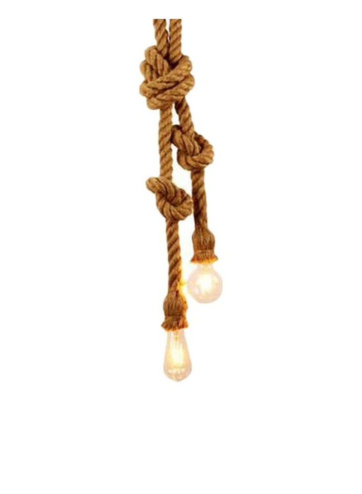 Study Double Head Rope Pendant Light Beige/Clear 100cm - Image 1
