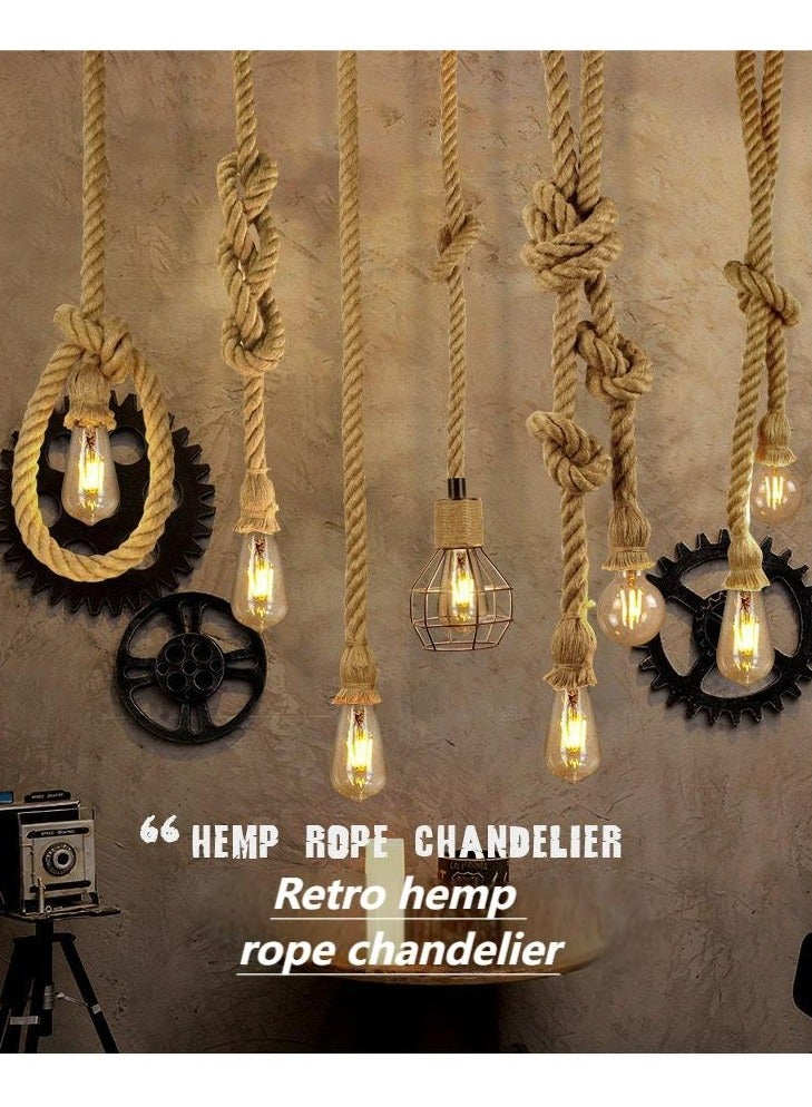Study Double Head Rope Pendant Light Beige/Clear 100cm - Image 4