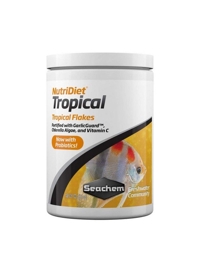 Seachem NutriDiet Tropical Flakes - Probiotic Fish Food Formula with GarlicGuard 100g