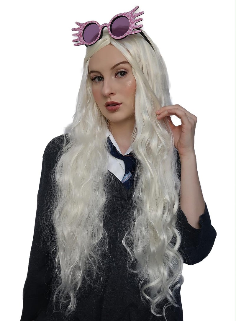 ALLAURA Luna Lovegood Wig - Dragon Queen Daenerys Wig - Realistic Long Blonde Hair for Women & Fits All - Compatible with Luna Lovegood and Dragon Queen Daenerys - Image 4