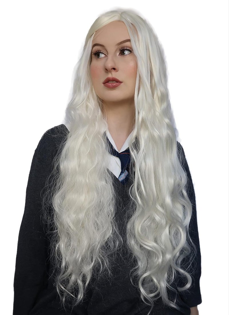 ALLAURA Luna Lovegood Wig - Dragon Queen Daenerys Wig - Realistic Long Blonde Hair for Women & Fits All - Compatible with Luna Lovegood and Dragon Queen Daenerys - Image 2