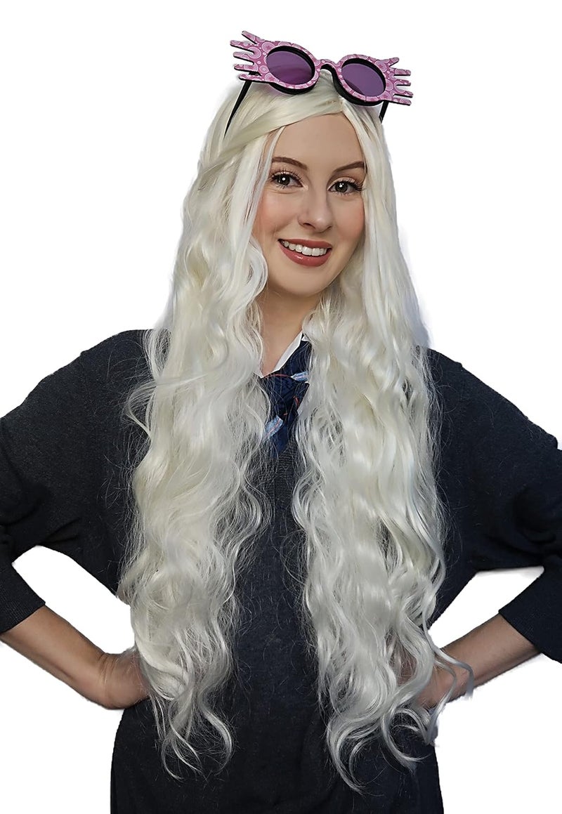 ALLAURA Luna Lovegood Wig - Dragon Queen Daenerys Wig - Realistic Long Blonde Hair for Women & Fits All - Compatible with Luna Lovegood and Dragon Queen Daenerys - Image 1