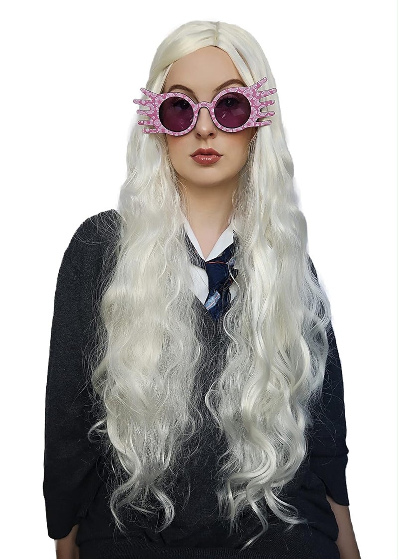 ALLAURA Luna Lovegood Wig - Dragon Queen Daenerys Wig - Realistic Long Blonde Hair for Women & Fits All - Compatible with Luna Lovegood and Dragon Queen Daenerys - Image 3