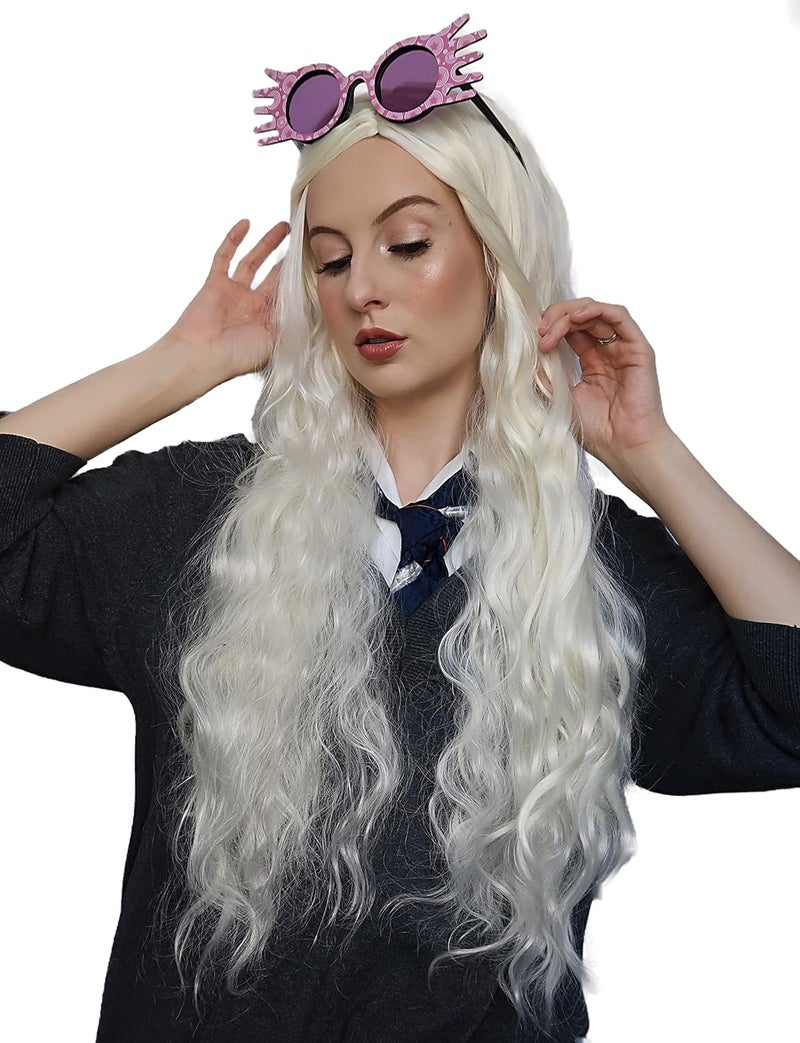 ALLAURA Luna Lovegood Wig - Dragon Queen Daenerys Wig - Realistic Long Blonde Hair for Women & Fits All - Compatible with Luna Lovegood and Dragon Queen Daenerys - Image 5