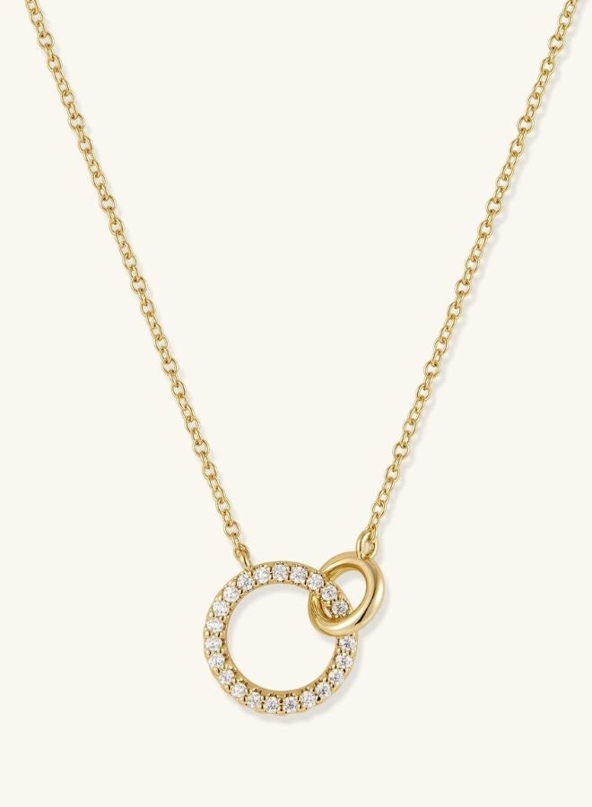 Andaazs Andaazs Women's Starlight 18K Gold Plated Necklace with Circle Intertwined Pendant with cubic zirconia inserts  - Image 2