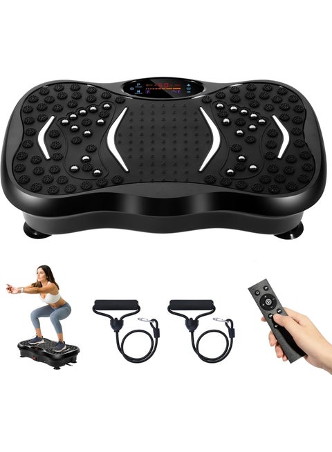 Full Body Exercise Sports Vibration Machine – Multi-Speed Vibration Platform with Remote Control & Resistance Bands – Foot Massage & Improve Fitness – Stable and Safe Design for Home Use
