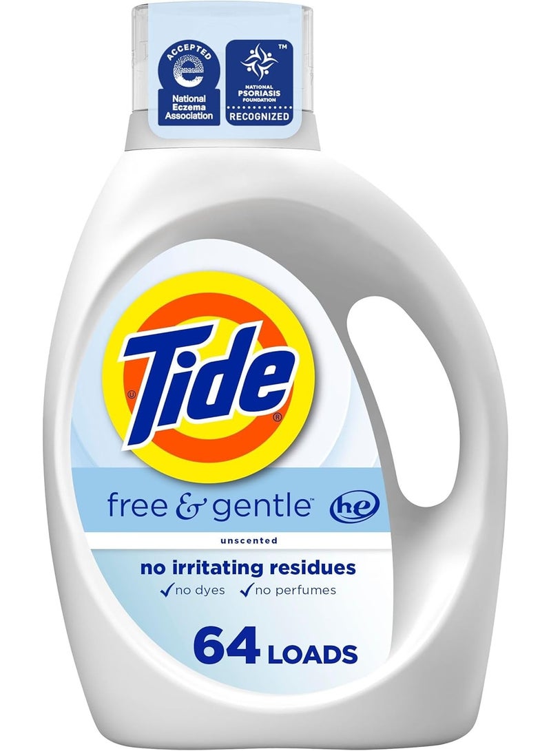 تايد منظف ​​غسيل سائل لطيف وخالٍ من الرائحة، 64 غسلة، 2.48 لتر - Image 2