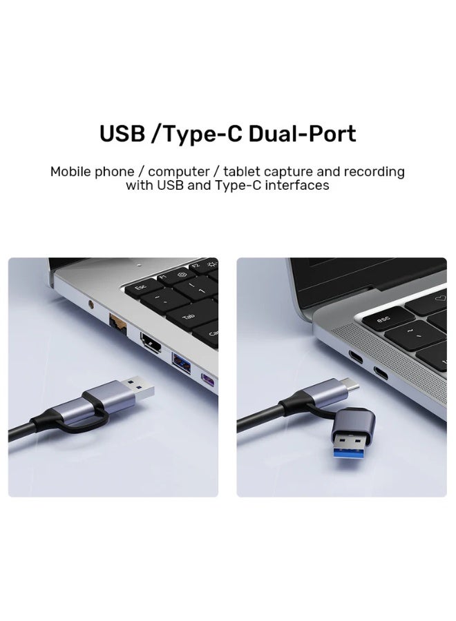 UNITEK بطاقة التقاط الفيديو HDMI إلى USB-C/A، إدخال 4K، إخراج 1080p، 60 إطار في الثانية، توصيل وتشغيل، زمن انتقال منخفض، معاينة في الوقت الحقيقي، متوافقة مع الكمبيوتر، ماك، الهواتف المحمولة والأجهزة اللوحية - Image 5