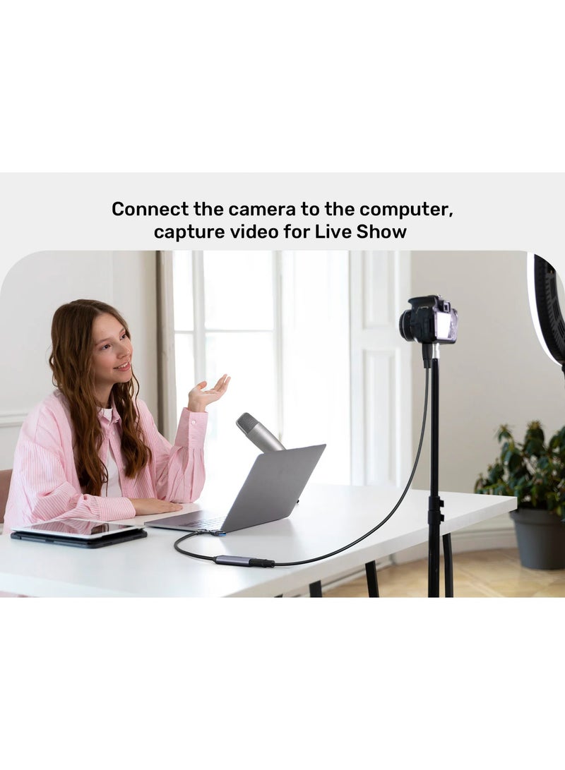 UNITEK بطاقة التقاط الفيديو HDMI إلى USB-C/A، إدخال 4K، إخراج 1080p، 60 إطار في الثانية، توصيل وتشغيل، زمن انتقال منخفض، معاينة في الوقت الحقيقي، متوافقة مع الكمبيوتر، ماك، الهواتف المحمولة والأجهزة اللوحية - Image 3