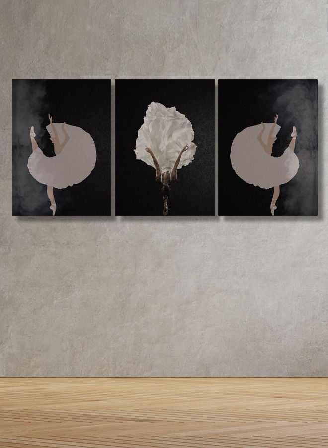 ماركتنا لوحة جدارية فنية لتزين الحائط بتصميم تجريدي ، ثلاث قطع ،مقاس 120X60سم - Image 1