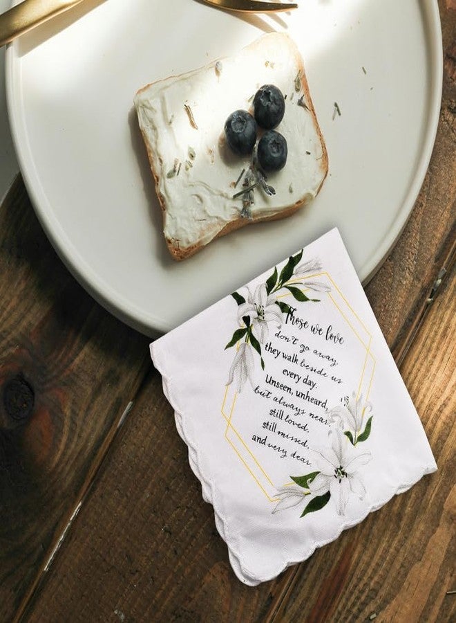 ShiQiao Spl Funeral Favours for Guests Sympathy Handkerchiefs for Women Men Bereavement Gifts for Loss of Dad Mum Those We Love Don't Go Away Flower Handkerchief Set Memorial gift flower Hankie 5 Pcs - Image 4