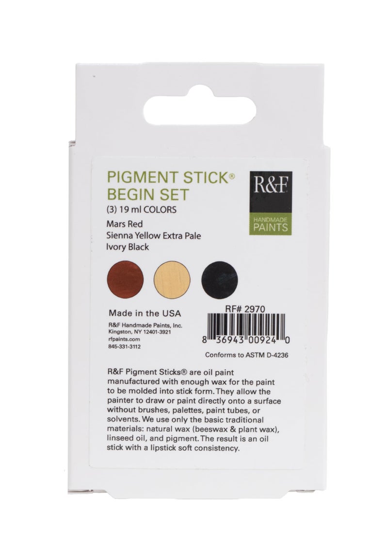 R&F Handmade Paints - Professional Oil Pigment Stick, Begin - Set of 3 19ml - Image 5
