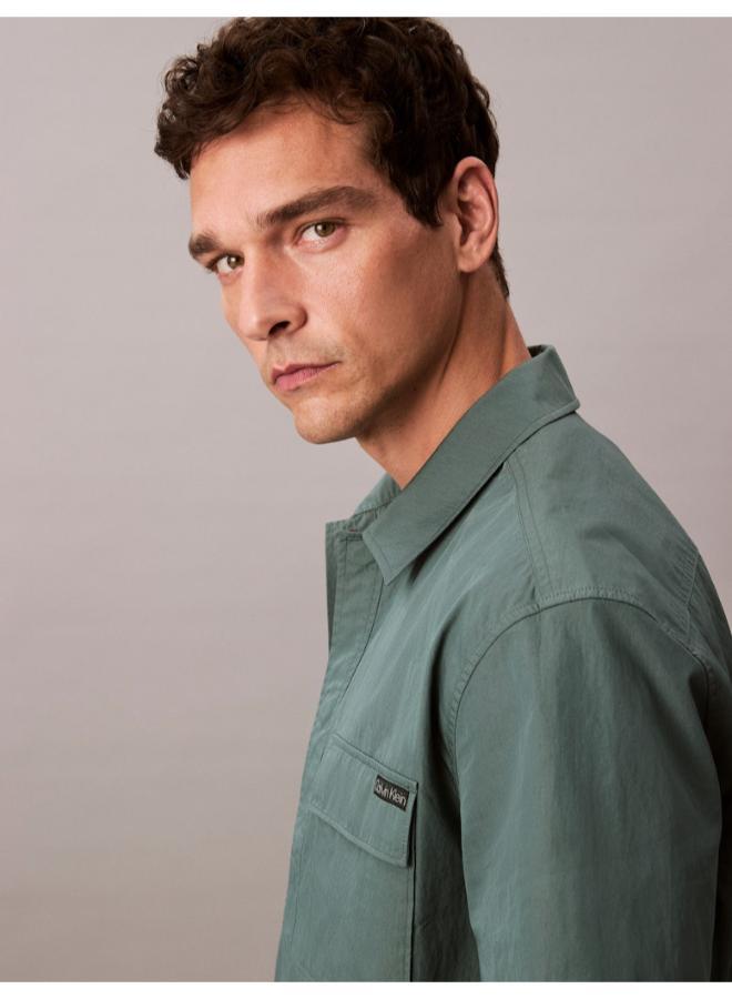 Calvin Klein Jeans Relaxed Cotton Blend Short Sleeve Shirt - Image 4