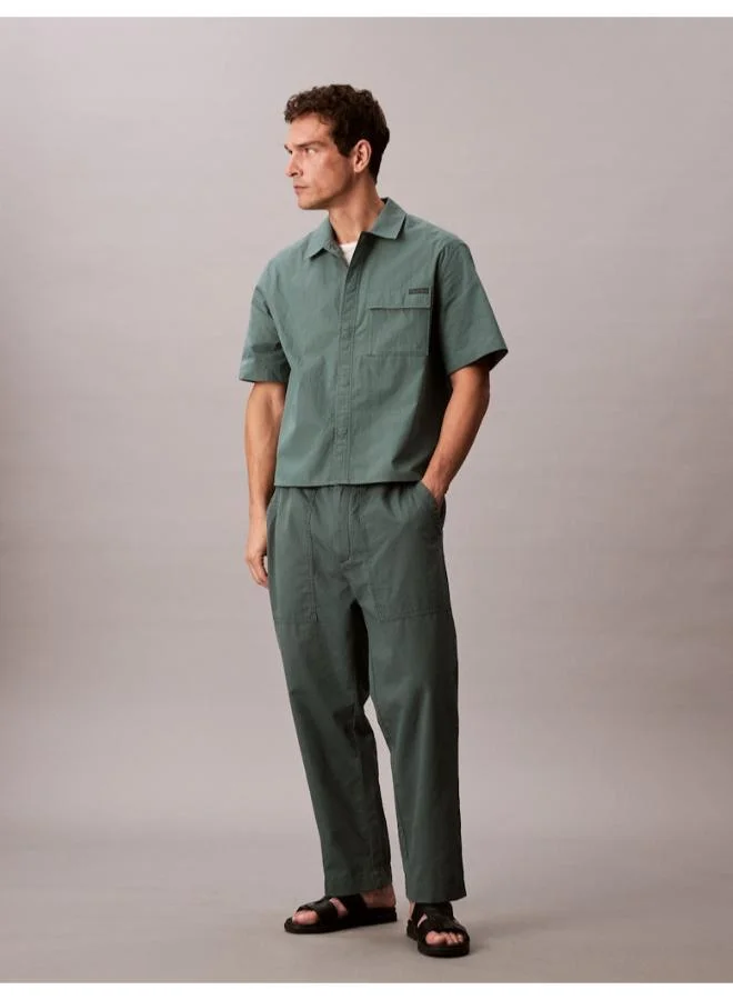 Calvin Klein Jeans Relaxed Cotton Blend Short Sleeve Shirt