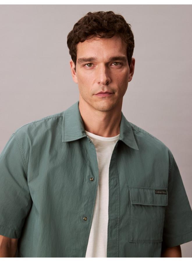 Calvin Klein Jeans Relaxed Cotton Blend Short Sleeve Shirt - Image 3