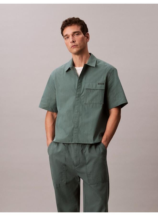 Calvin Klein Jeans Relaxed Cotton Blend Short Sleeve Shirt - Image 3