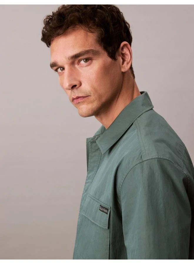 Calvin Klein Jeans  Relaxed Cotton Blend Short Sleeve Shirt for Men | Best Price UAE