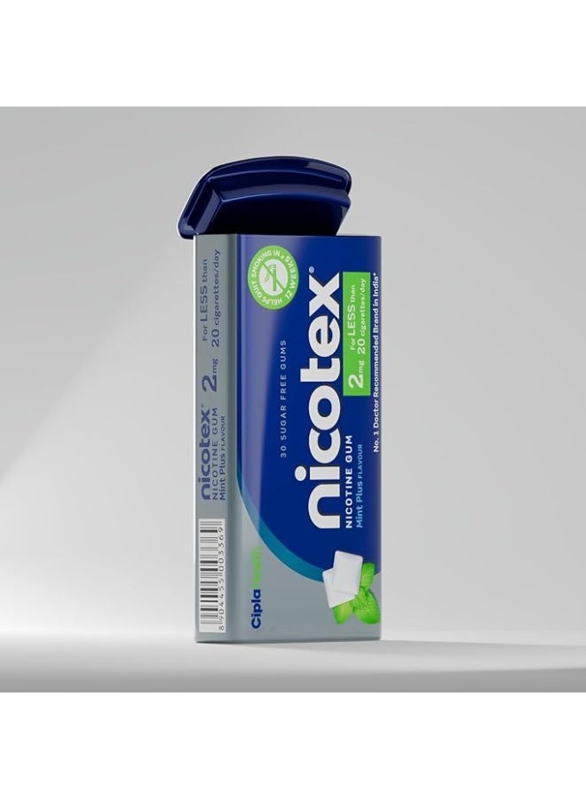 سيبلا علكة سيبلا نيكوتكس بنكهة النعناع الخالية من السكر 2 ملغ | تساعد على الإقلاع عن التدخين | علاج معتمد من منظمة الصحة العالمية | 30 علكة في العلبة | عبوة واحدة - Image 1