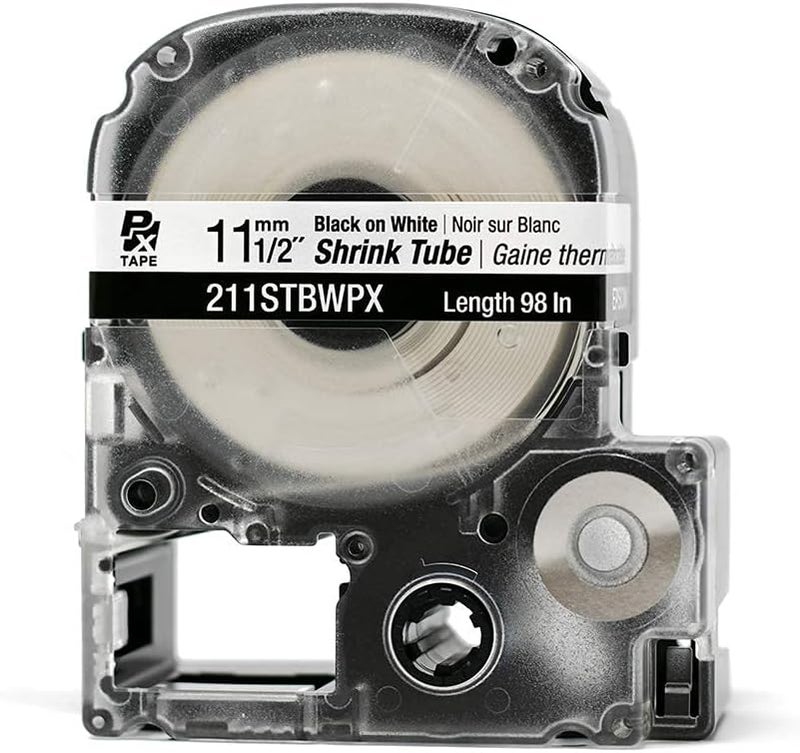LABELWORKS Epson 211STBWPX Genuine Tape Cartridge - Black on White Shrink Tube Industrial Label Maker Tape - AWG 2-8, 1/2" (11MM) Wide, 8 ft (96") - Image 4