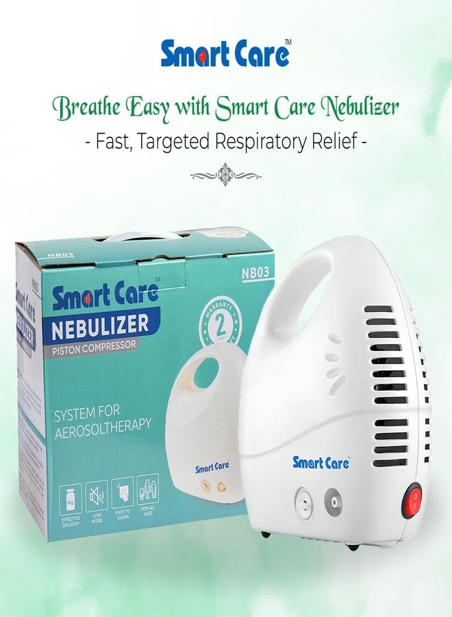 SMARTCARE Nebulizer NB03 - Compact, Portable, and Easy-to-Use Nebulizer for Quick Relief from Breathing Difficulties with Powerful Performance, High Medication Capacity, and One-Button Operation - Image 4