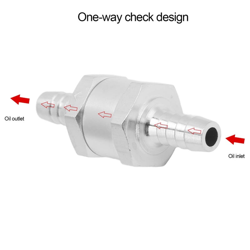 Aluminum Alloy Non Return Check Valve 8mm for Fuel Gasoline Oil Petrol Water - Image 5