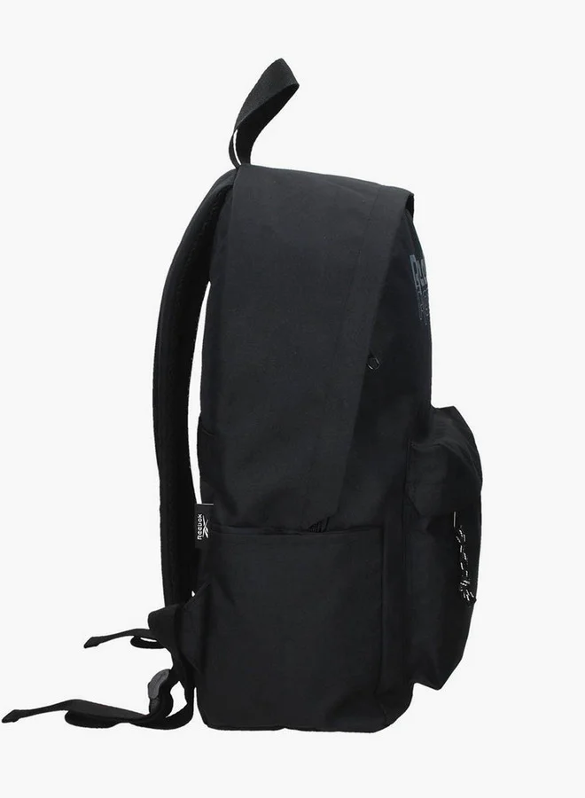 ريبوك Logo Print School Backpack with Adjustable Straps and Zip Closure - 38x19x43 cm