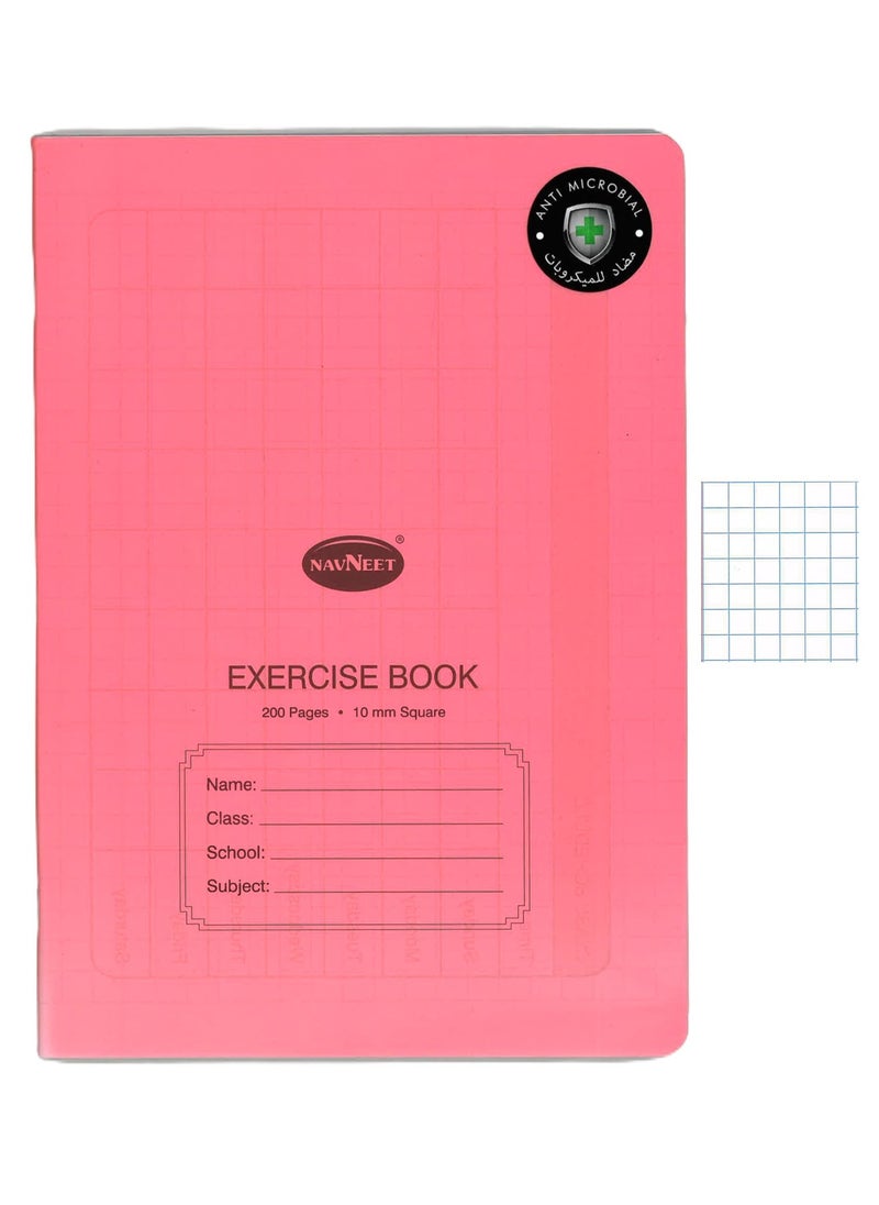 Navneet A4 Size 10mm Square Lined Exercise Book 200 Pages With PVC Cover  - Image 1