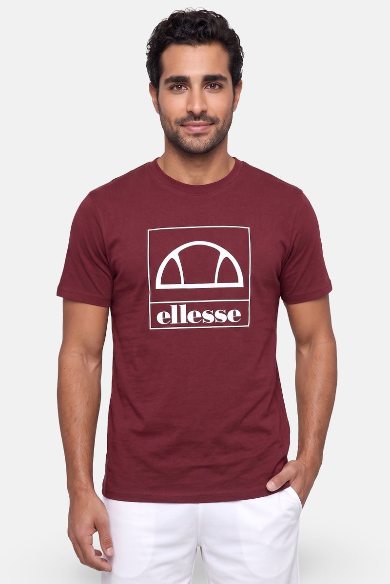 Ellesse Men Sportwear Fit Short Sleeve Outdoor T-Shirt, Maroon - Image 1