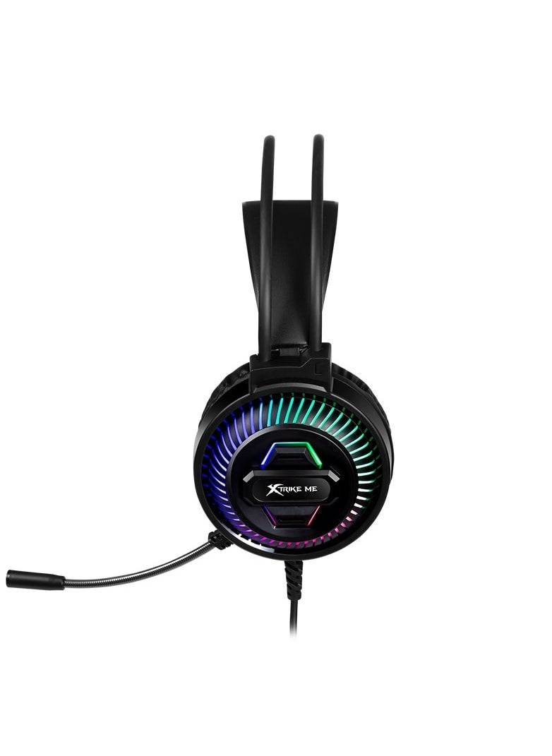 XTRIKE ME Gaming Headset GH510 USB RGB - Stereo Surround Sound - RGB Lighting - 50MM Drivers - LEATHER Ear Cups  - Image 2