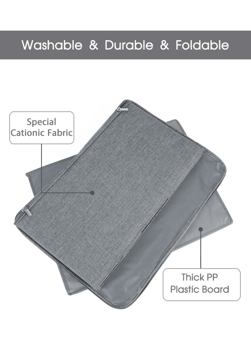 Jourvent - 3PCS Storage Boxes with Zipper Lid Storage Boxes PP Plastic Board Foldable Home Storage Boxes with Lids, Basket Wardrobe Clothes Organizing Containers - Gray, Large Size 45 x 35 x 26 cm - Image 1