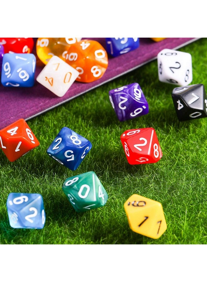 TecUnite TecUnite 25 Pieces Polyhedral Dice Set with Black Pouch for Other Table Games with Random Multi Colored Assortment (Mix Color,10 Side)  - Image 2