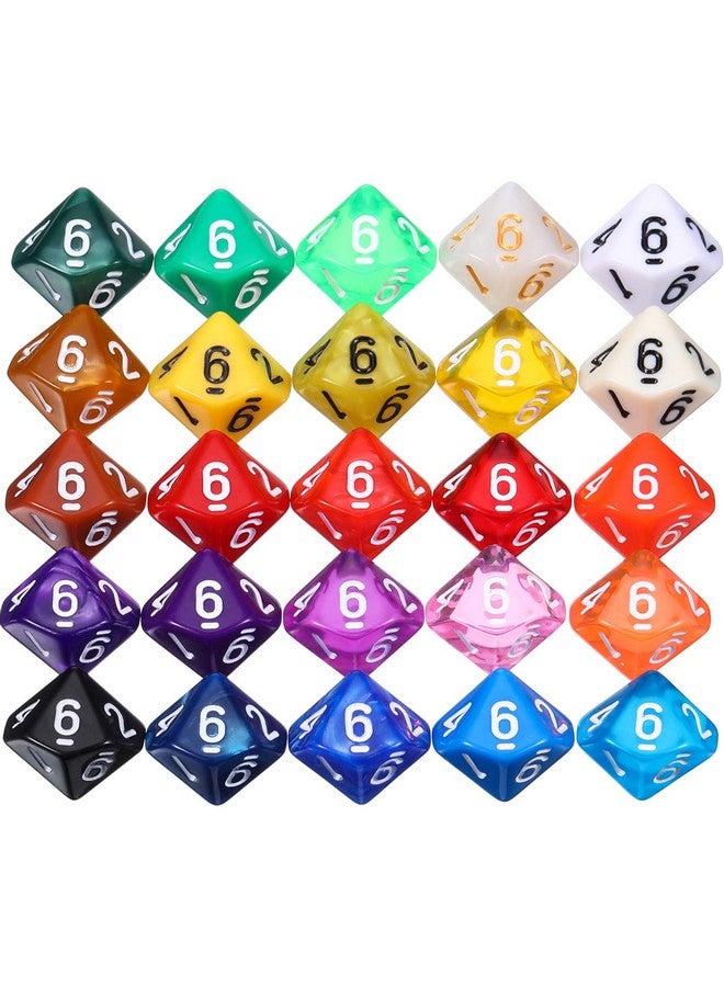 TecUnite TecUnite 25 Pieces Polyhedral Dice Set with Black Pouch for Other Table Games with Random Multi Colored Assortment (Mix Color,10 Side)  - Image 5