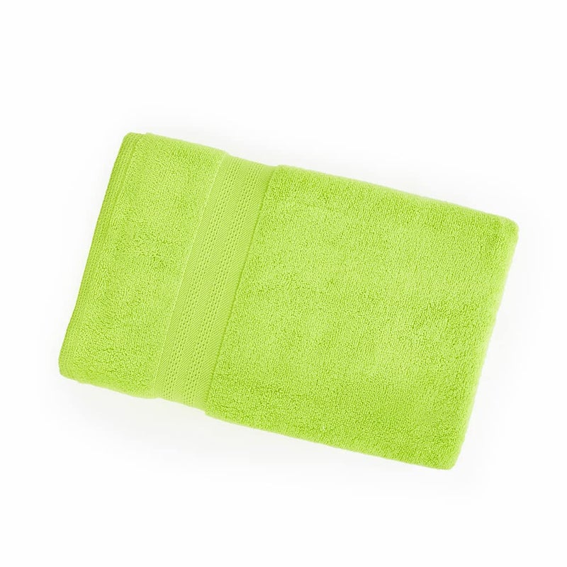 Layers 100% Cotton Bath Towel, 410 GSM (Green, Solid Pattern) Be Bold Collection, Light Weight, Zero Twist, AZO-Free, Moisture Absorbent, Quick Dry Towel, Bathroom Accessories (Pack of 1) - Image 4