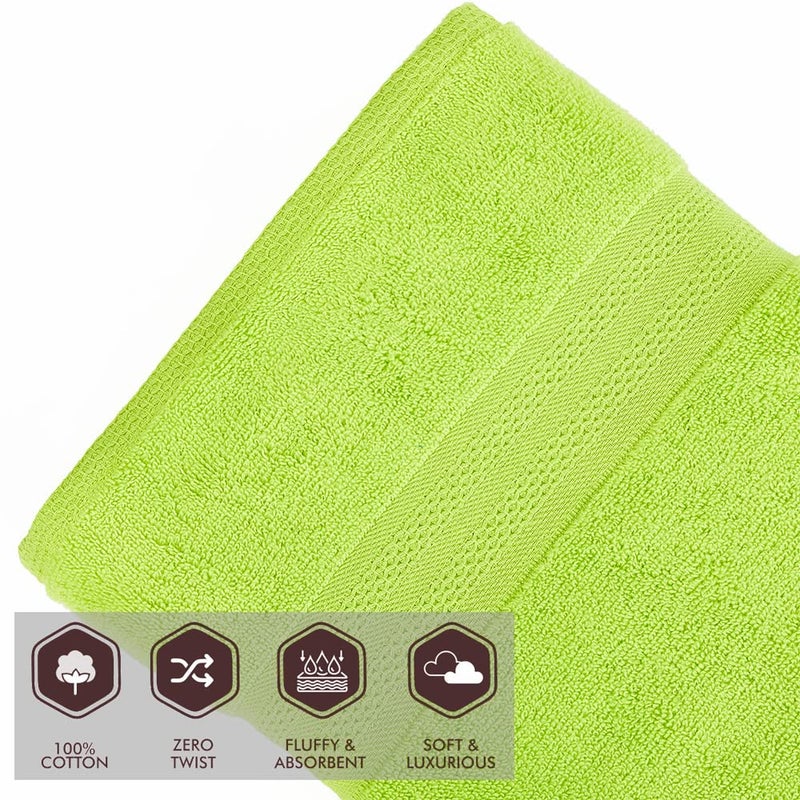 Layers 100% Cotton Bath Towel, 410 GSM (Green, Solid Pattern) Be Bold Collection, Light Weight, Zero Twist, AZO-Free, Moisture Absorbent, Quick Dry Towel, Bathroom Accessories (Pack of 1) - Image 5