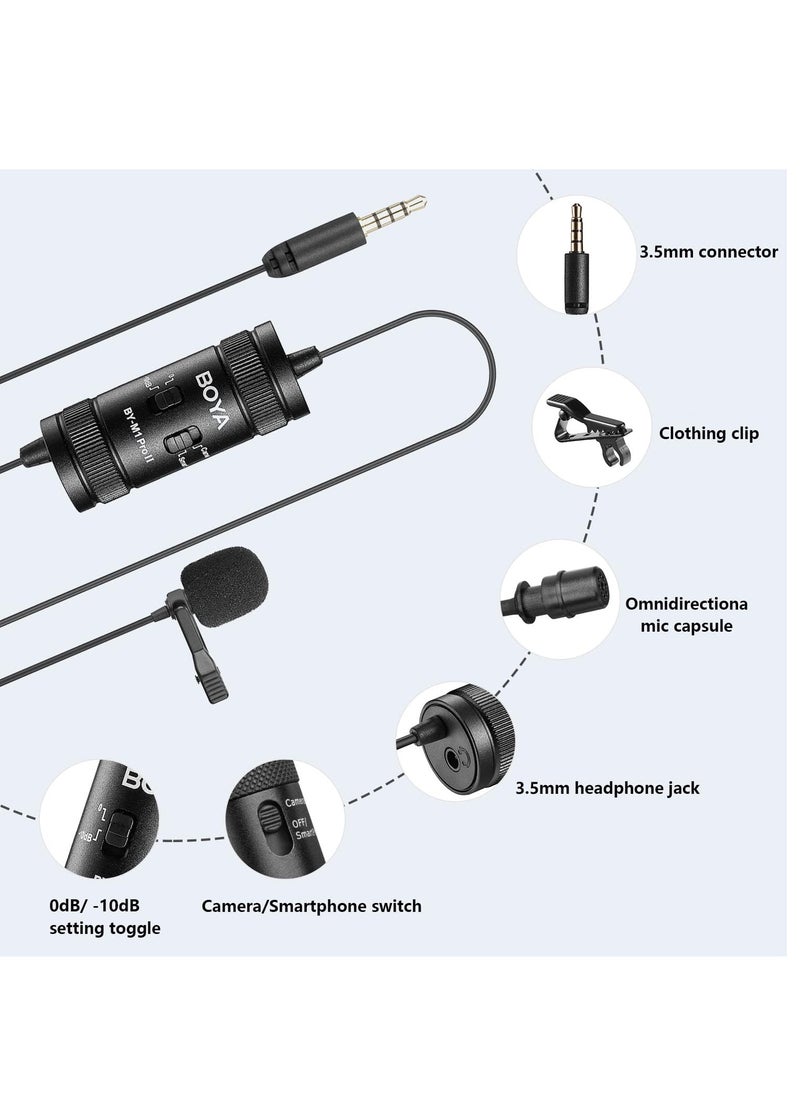 BOYA - BOYA by-M1 Pro II Lavalier Microphone Noise Cancelling Omnidirectional Mic with Monitoring Port for YouTube Tiktok Interview Broadcast Content Creation - Image 1