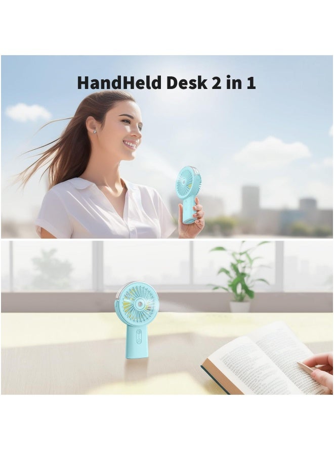 إسكدنيا مروحة رذاذ محمولة ببطارية قابلة لإعادة الشحن سعة 4000 مللي أمبير، مروحة محمولة لرش الماء، مروحة مكتبية ومحمولة 2 في 1، 3 سرعات للسفر، المنزل، المكتب، الهواء الطلق - Image 1