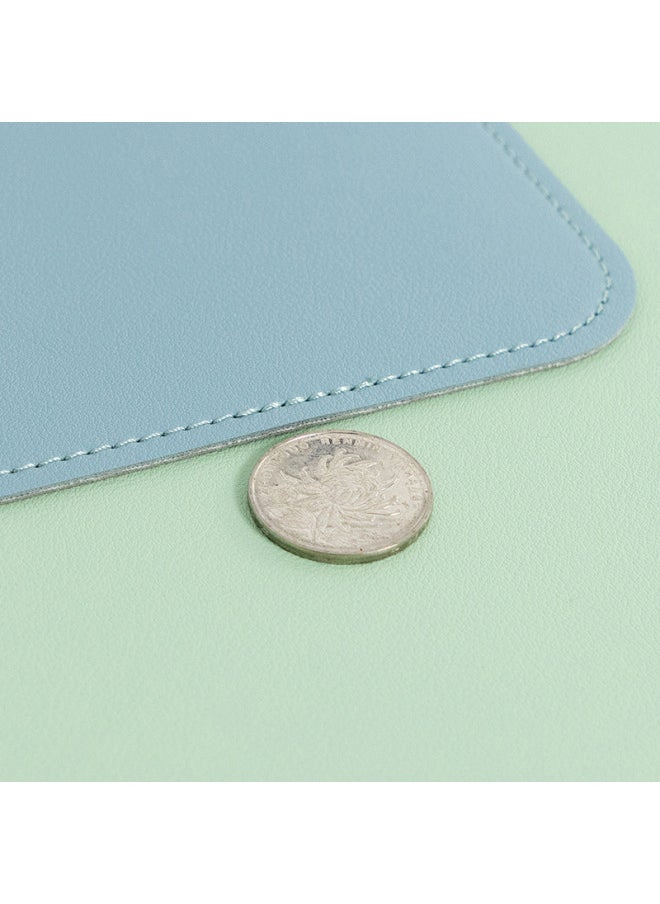 Office Desk Mat Large Leather Mouse Mat Laptop Computer Keyboard Mat Student Children's Desk Mat Writing Desk Mat-Color:Pink + Aqua Blue-Pattern:(with Straps) 1000*500mm