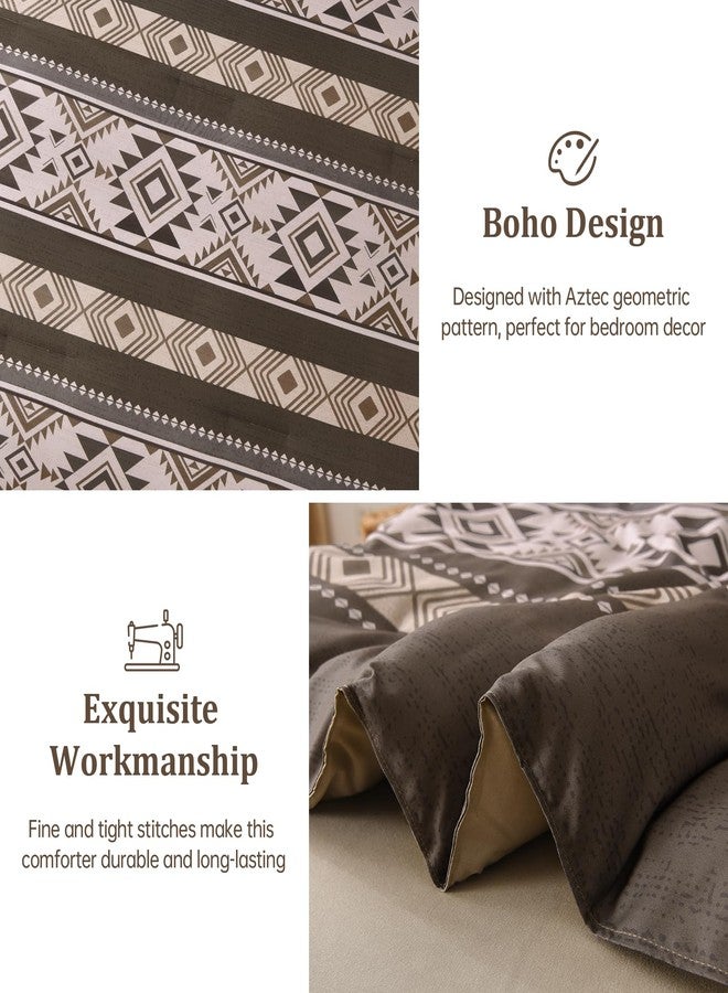 Anibedding Brown King Size Comforter Set 7 Pieces Boho Western Bedding Set for All Season, Aztec Bed in a Bag King Soft Microfiber Comforter Set with Sheets, Pillowcases & Shams - Image 4