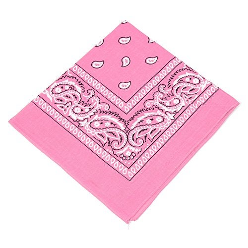 Boolavard 1s, 6s, 9s or 12 Pack Cowboy Bandanas with Original Paisley Pattern (Pink) - Image 1