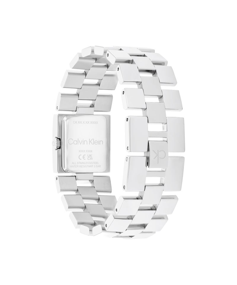 CALVIN KLEIN ساعة نسائية مربعة بتصميم تناظري بعلبة من الفولاذ المقاوم للصدأ - Image 2