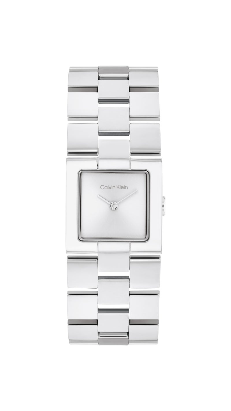 CALVIN KLEIN ساعة نسائية مربعة بتصميم تناظري بعلبة من الفولاذ المقاوم للصدأ - Image 3