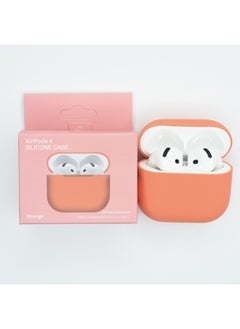 Suitable For Apple Airpods 4 Wireless Bluetooth Headset Silicone Protective Case Anti-fall Storage Bag Liquid Split-Color:Peach Color-Applicable Models:Airpods 4