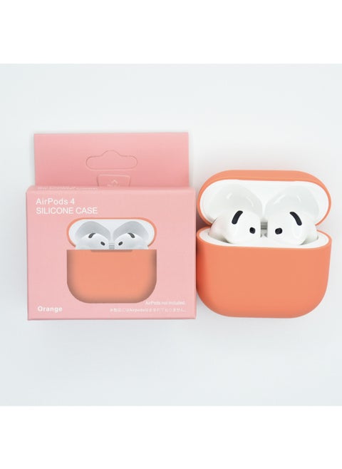Suitable For Apple Airpods 4 Wireless Bluetooth Headset Silicone Protective Case Anti-fall Storage Bag Liquid Split-Color:Peach Color-Applicable Models:Airpods 4