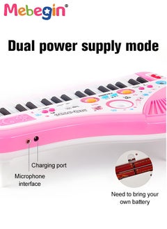 MEBEGIN Piano Keyboard Toy with Microphone, Multifunctional Electronic Piano Toy with Microphone, Preschool Learning Educational Instruments Toy, Great Toddler Musical Toy, Suitable for Kids Aged 3+ and Beginners to Practice, 35*19*20cm  - Image 4