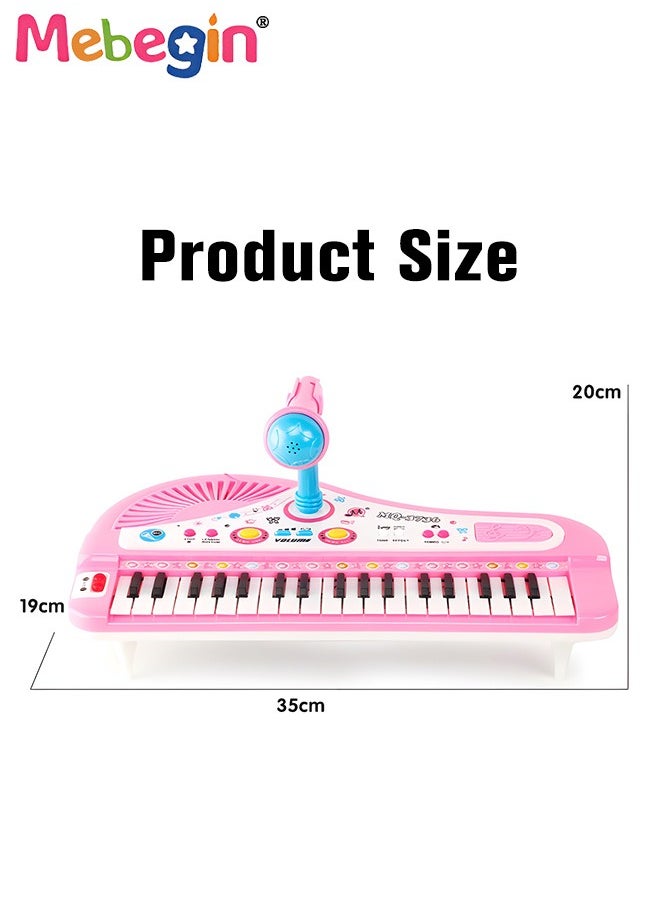 MEBEGIN Piano Keyboard Toy with Microphone, Multifunctional Electronic Piano Toy with Microphone, Preschool Learning Educational Instruments Toy, Great Toddler Musical Toy, Suitable for Kids Aged 3+ and Beginners to Practice, 35*19*20cm  - Image 5