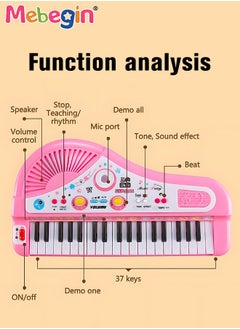 MEBEGIN Piano Keyboard Toy with Microphone, Multifunctional Electronic Piano Toy with Microphone, Preschool Learning Educational Instruments Toy, Great Toddler Musical Toy, Suitable for Kids Aged 3+ and Beginners to Practice, 35*19*20cm  - Image 3