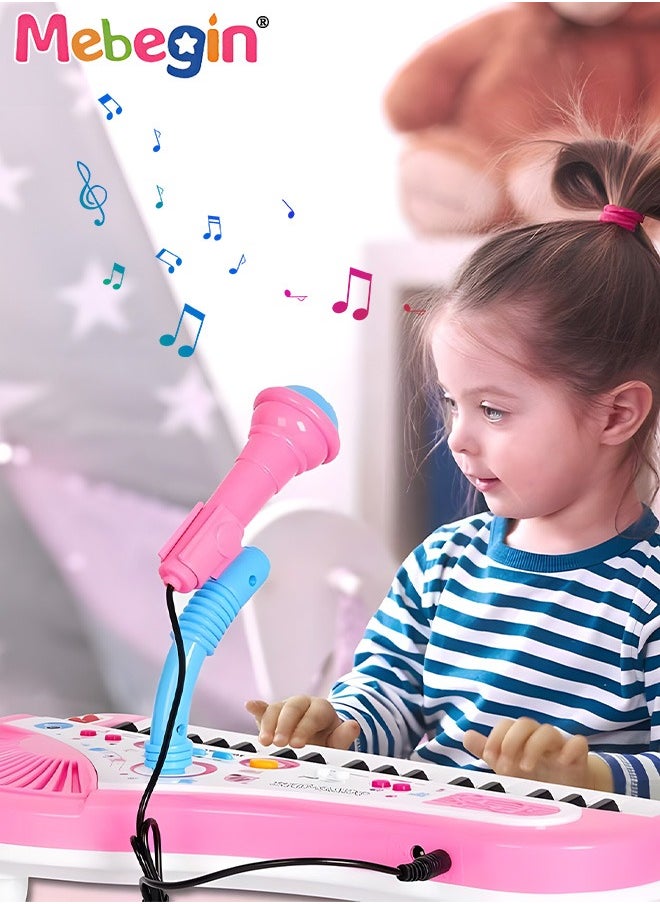 MEBEGIN - Piano Keyboard Toy with Microphone, Multifunctional Electronic Piano Toy with Microphone, Preschool Learning Educational Instruments Toy, Great Toddler Musical Toy, Suitable for Kids Aged 3+ and Beginners to Practice, 35*19*20cm - Image 1